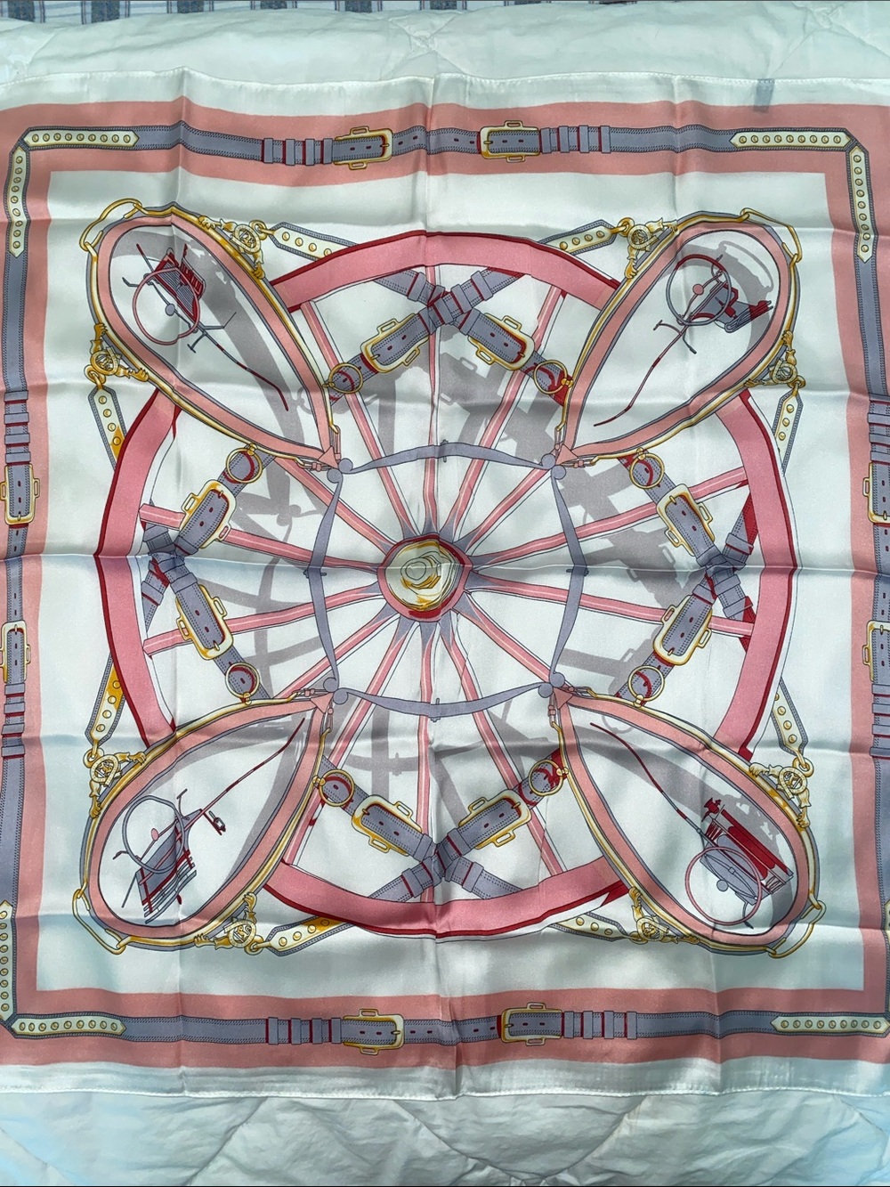 8 Other Reasons Silk -Feel Pink & White Printed Scarf - Designer Style NWT